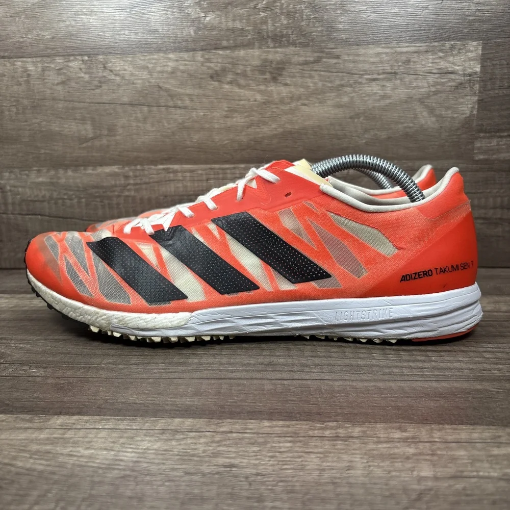 Adidas Takumi Sen 7 Orange Black Mens US Size 12 EUR 46.67 FZ2499 Running Shoes - Picture 3 of 10